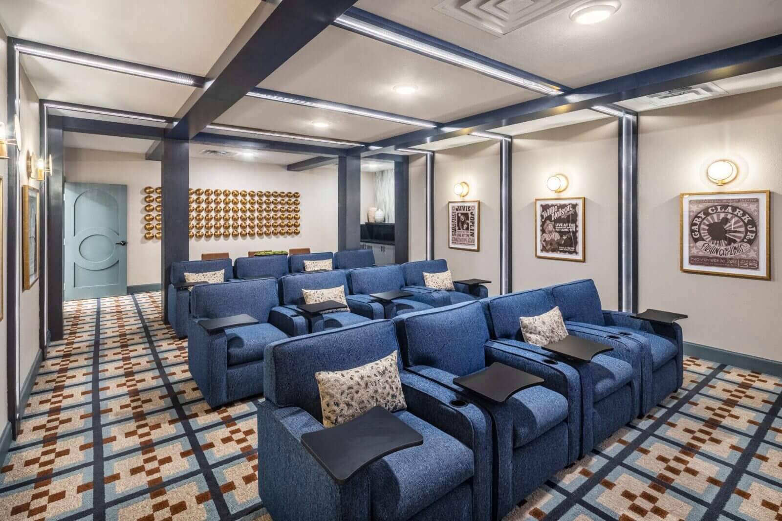 rendering of theater room at Longleaf Bee Cave 2