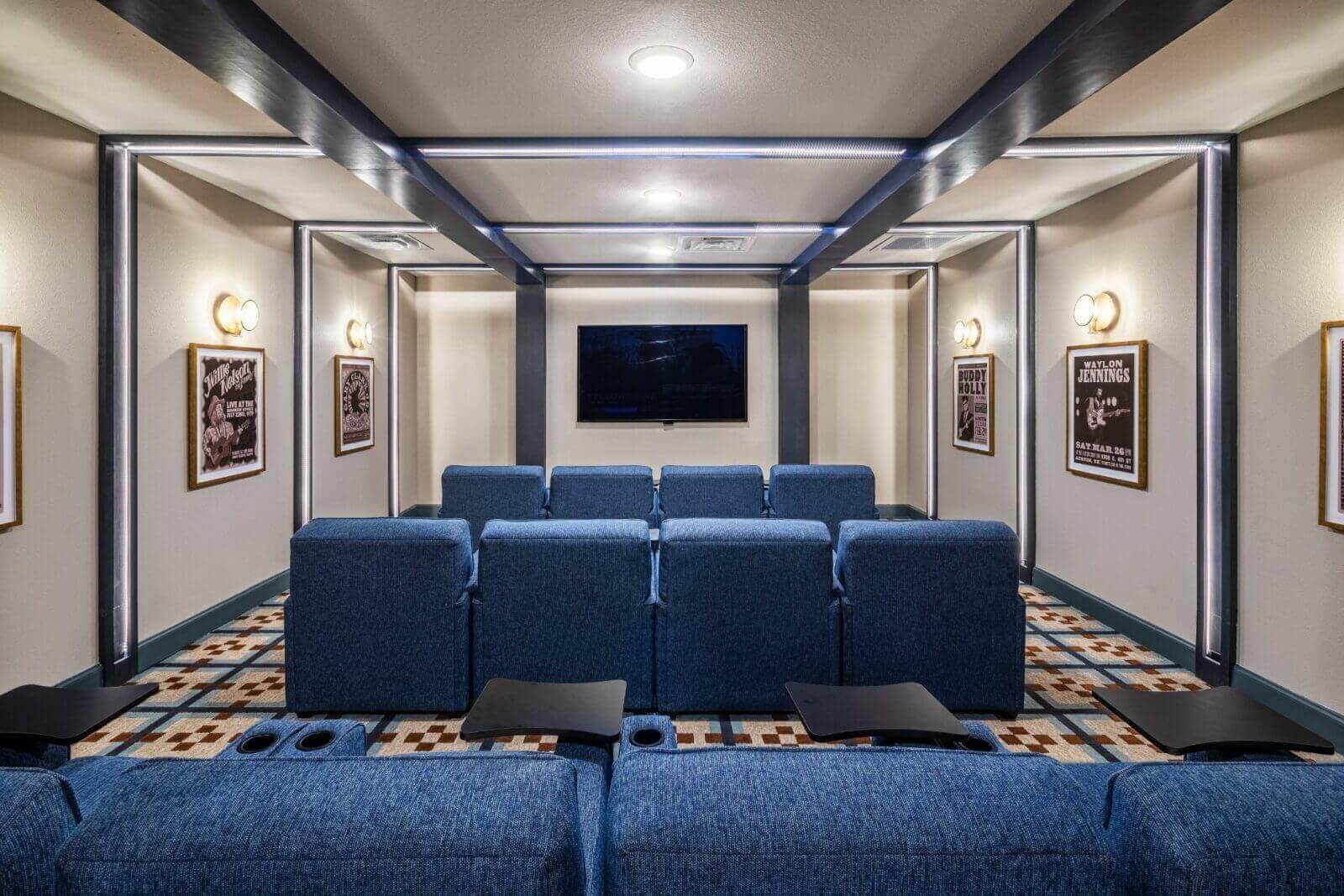rendering of theater room at Longleaf Bee Cave 3